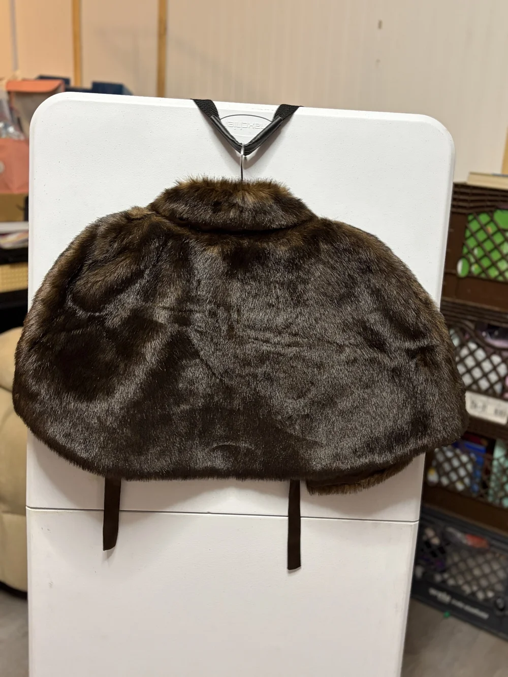 Girls' Brown Faux Fur Shrug Cape